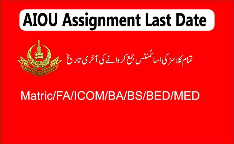 AIOU Assignment Last Date