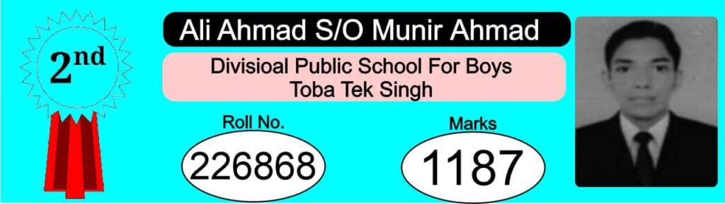 Faisalabad Board 10th Class 2nd Position Holders 2024 (2)