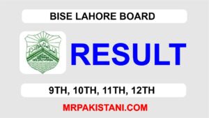 BISE Lahore Board 9 Class Result Gazette