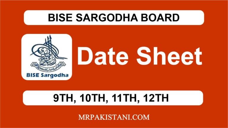 BISE Sargodha Board Date Sheet