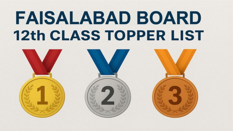 Faisalabad Board 12th Class Topper List 2025