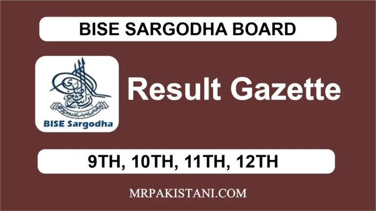 bise sargodha board result gazette