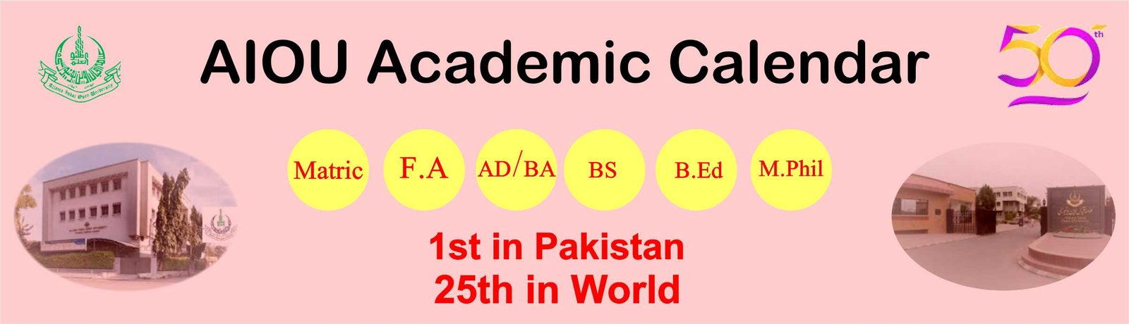 AIOU Academic Calendar Online