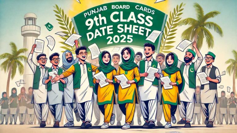 Punjab Board released 9th class date sheet 2025