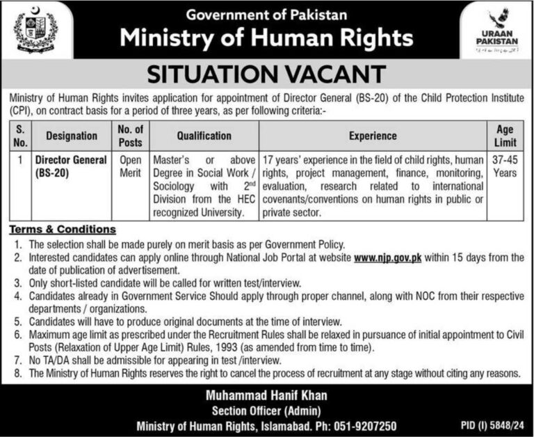 URAAN Pakistan Child Protection Institute (CPI) Job Opportunity February 2025