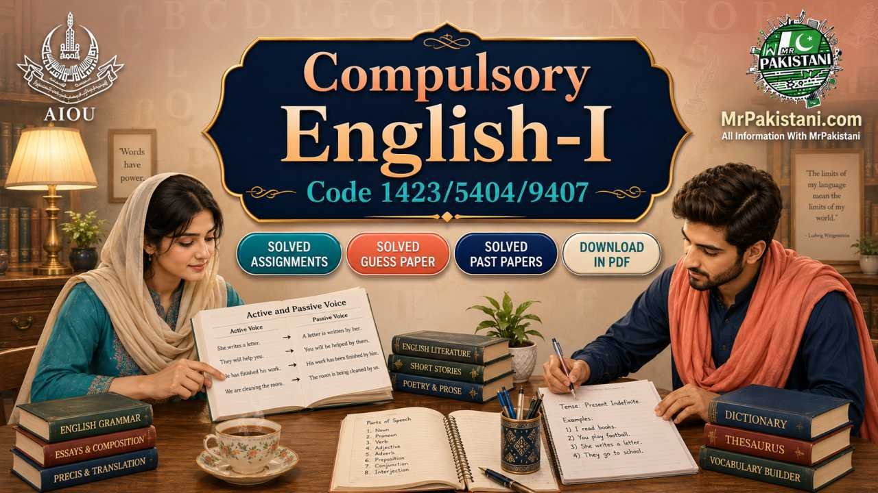 AIOU 1423 Code (English-I) Guess Paper