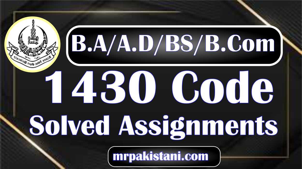 AIOU 1430 Code Business Statistics Solved Assignments 2025