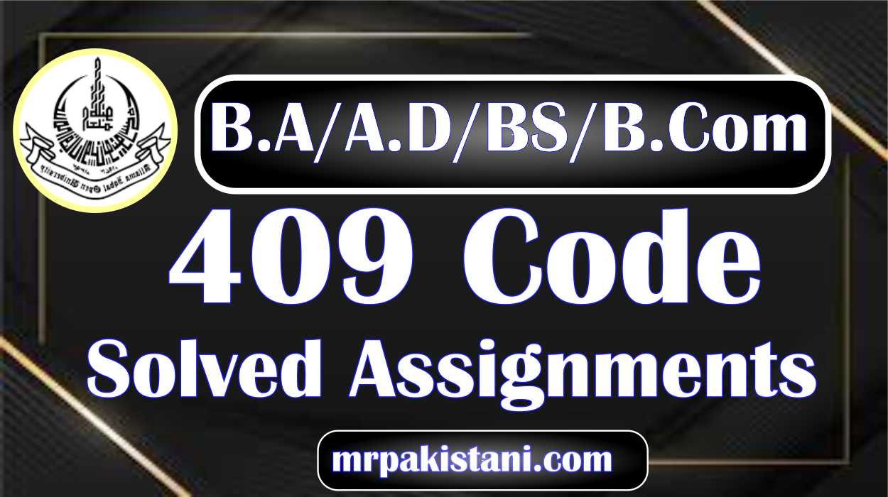 AIOU 409 Code (Commercial Geography) Solved Assignments