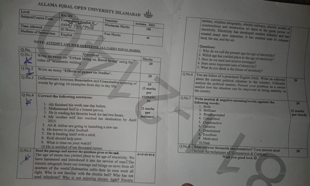 1424 Code Past Paper Autumn 2024
