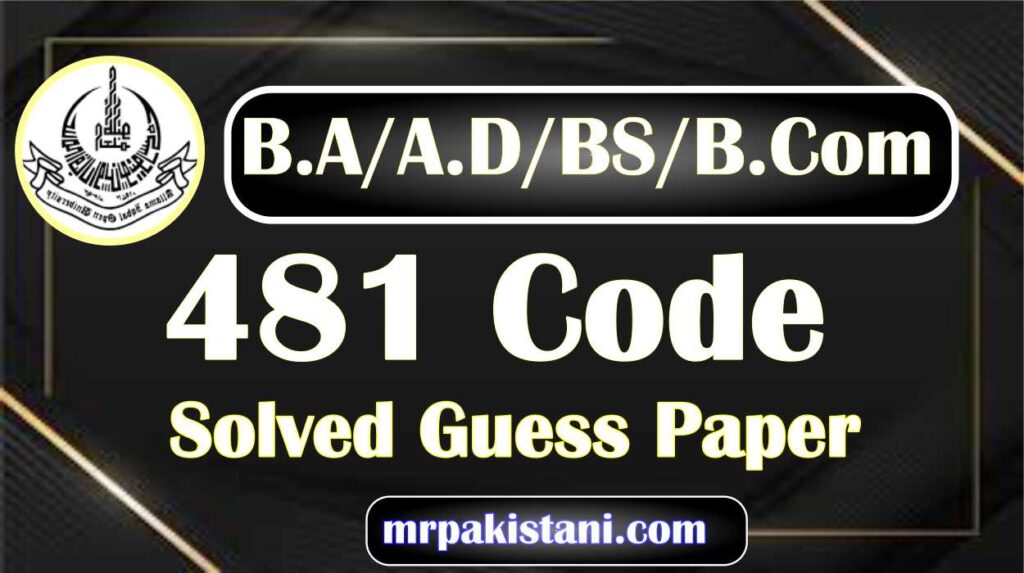 AIOU 481 Code Auditing Solved Guess Paper