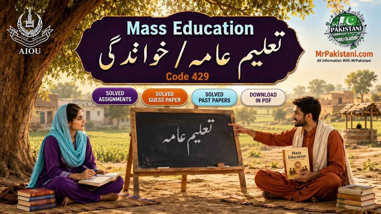AIOU 429 Code Assignments, Guess Papers & Past Papers